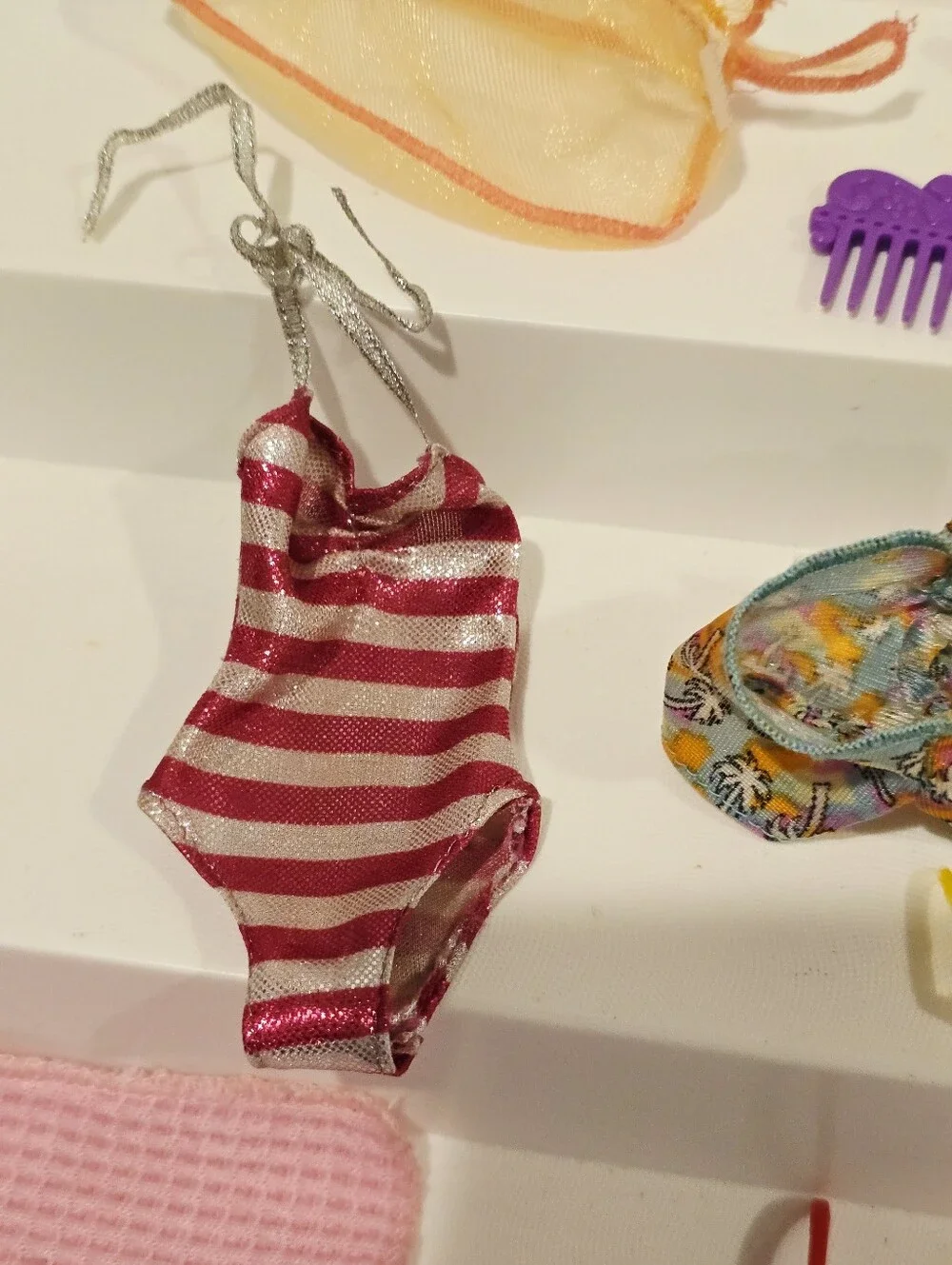 Vintage Barbie Doll Swimsuit and Beach Accessories Set